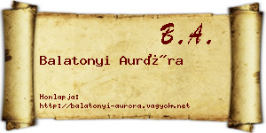 Balatonyi Auróra névjegykártya